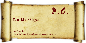 Marth Olga névjegykártya